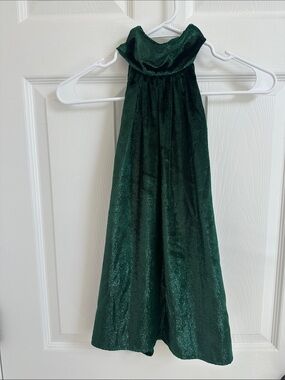 Ramy Brook Emerald Green Velvet Halter Top